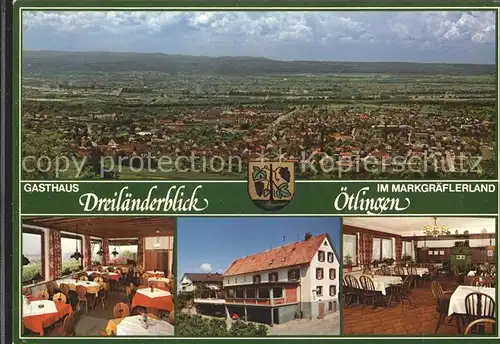 AK / Ansichtskarte oetlingen Weil Rhein Panorama Gasthaus Dreilaenderblick Gastraeume Kat. Weil am Rhein