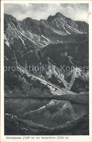 AK / Ansichtskarte Oberstdorf Geisalpsee mit Nebelhorn Allgaeuer Alpen Kat. Oberstdorf