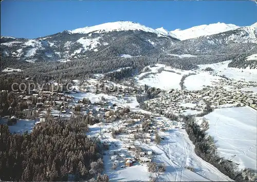 AK / Ansichtskarte Flims Waldhaus und Dorf Fliegeraufnahme Kat. Flims Waldhaus