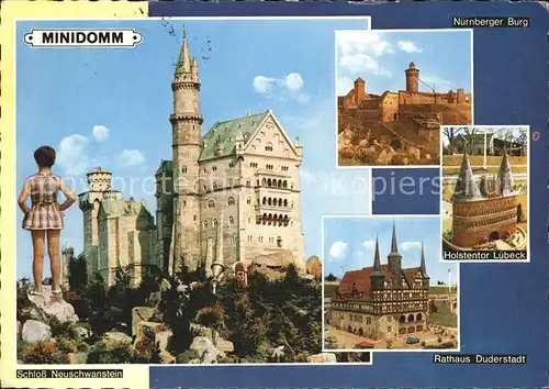 AK / Ansichtskarte Nuernberg Burg Holstentor in Luebekc Rathaus Duderstadt Schloss Neuschwanstein Kat. Nuernberg