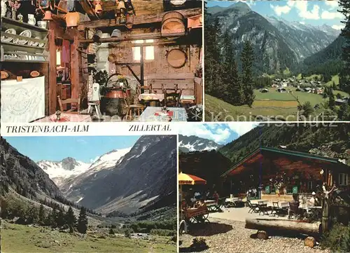 AK / Ansichtskarte Ginzling Tristenbachalm in der Floite Gaststube Terrasse Panorama Kat. Mayrhofen