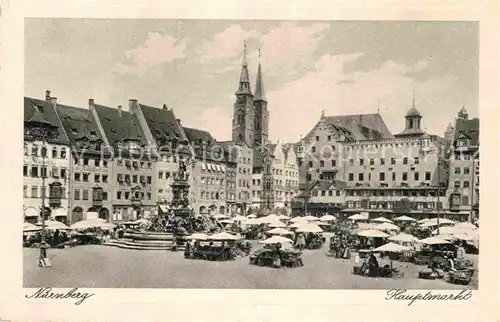 AK / Ansichtskarte Nuernberg Hauptmarkt Kat. Nuernberg