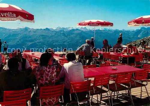 AK / Ansichtskarte Unterwasser Toggenburg Auf dem Chaeserrugg Bergstation Terrasse Kat. Unterwasser