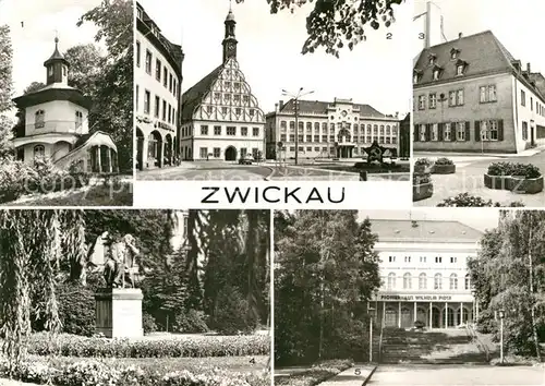 AK / Ansichtskarte Zwickau Sachsen Pavillon im Schlosspark Planitz Gewandhaus Robert Schuhmann Haus und Denkmal  Kat. Zwickau