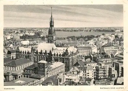 AK / Ansichtskarte Hamburg Rathaus und Alster Kat. Hamburg