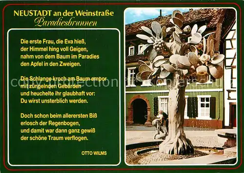 AK / Ansichtskarte Neustadt Weinstrasse Paradiesbrunnen Kat. Neustadt an der Weinstr.