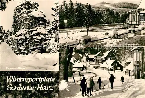 AK / Ansichtskarte Schierke Harz Feuersteinklippe Promenade Kirchberg  Kat. Schierke Brocken