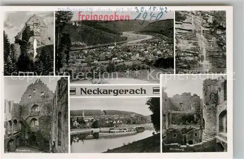 AK / Ansichtskarte Neckargerach Minneburg Burghof Partie am Neckar Margarethenschlucht Kat. Neckargerach