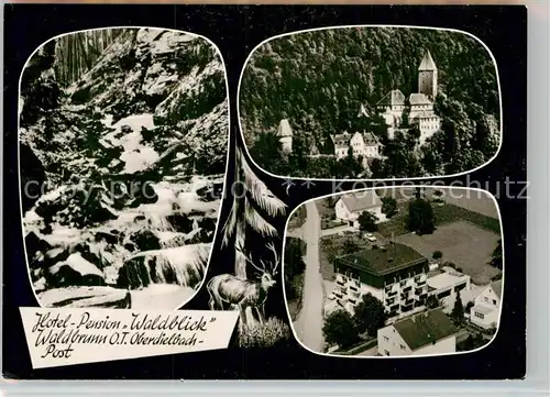 AK / Ansichtskarte Oberdielbach Fliegeraufnahme Burg Hotel Pension Waldblick Kat. Waldbrunn