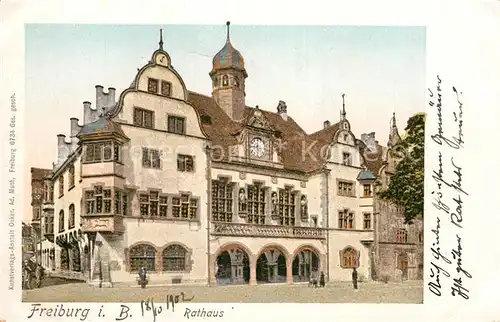 AK / Ansichtskarte Goldfensterkarte Nr. 6734 Freiburg im Breisgau Rathaus  Kat. Verlage