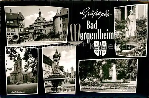 AK / Ansichtskarte Bad Mergentheim Deutschordensschloss Schaefer Gehrig Schlosskirche Milchlingsbrunnen Fontaene Kat. Bad Mergentheim