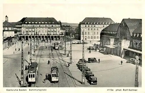 AK / Ansichtskarte Foto Kellner Rolf Nr. 4113 a Karlsruhe Bahnhofsplatz  Kat. Fotografie