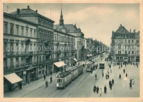 AK / Ansichtskarte Strassenbahn Karlsruhe Kaiserstrasse  Kat. Strassenbahn