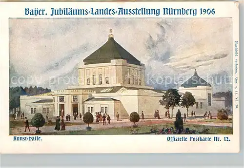 AK / Ansichtskarte Ausstellung Bayr Landes Nuernberg 1906 Kunsthalle  Kat. Expositions