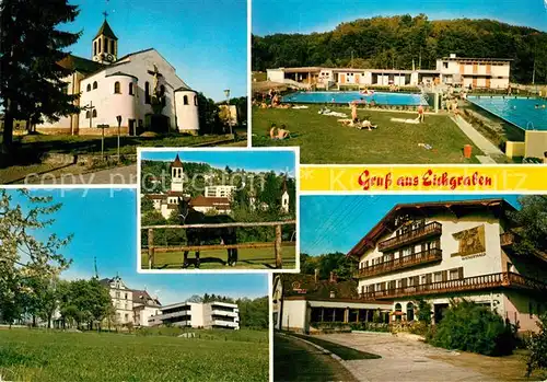 AK / Ansichtskarte Eichgraben Pferd Wienerwald Kirche Schwimmbad  Kat. Eichgraben