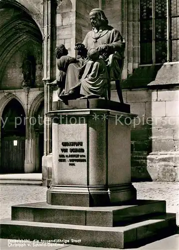 AK / Ansichtskarte Dinkelsbuehl Christoph von Schmid Denkmal Kat. Dinkelsbuehl