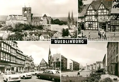 AK / Ansichtskarte Quedlinburg Schloss Stiftskirche Geburtshaus Klopstocks Markt Kaethe Kollwitz Strasse Kat. Quedlinburg