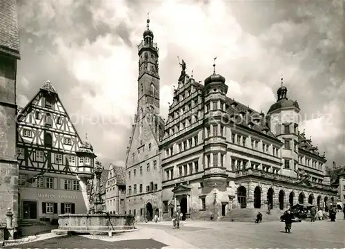 AK / Ansichtskarte Rothenburg Tauber Rathaus Marktplatz Herterichsbrunnen Kat. Rothenburg ob der Tauber