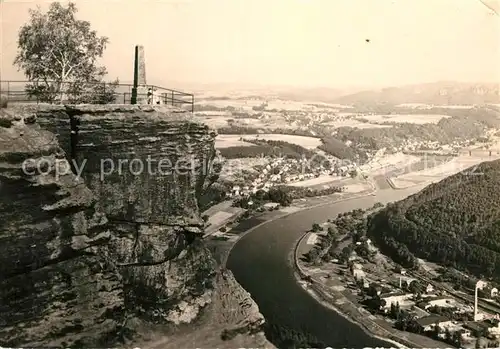 AK / Ansichtskarte Bad Schandau Blick vom Lilienstein Kat. Bad Schandau