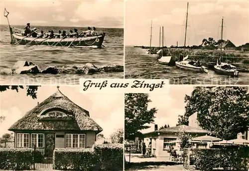 AK / Ansichtskarte Zingst Ostseebad Ruderboot Reethaus Hafen Gaststaette Kat. Zingst Darss