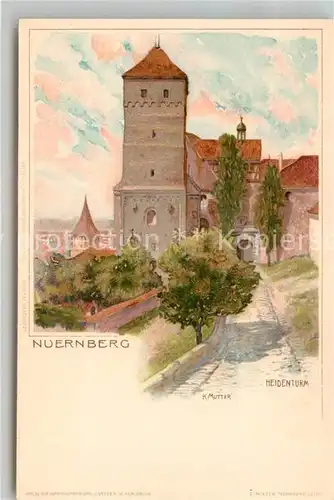 AK / Ansichtskarte Mutter K. Nuernberg Heidenturm Litho Kat. Kuenstlerlitho