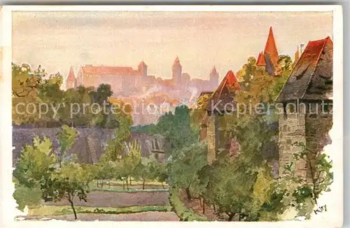 AK / Ansichtskarte Kley Nuernberg Spittlertorgraben  Kat. Kuenstlerlitho