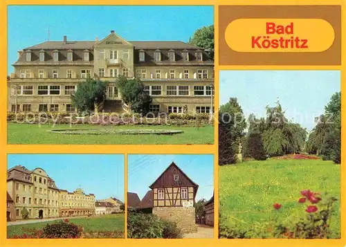 AK / Ansichtskarte Bad Koestritz Sanatorium Ernst Thaelmann Strasse HO Gaststaette Frosch Schlosspark Kat. Bad Koestritz