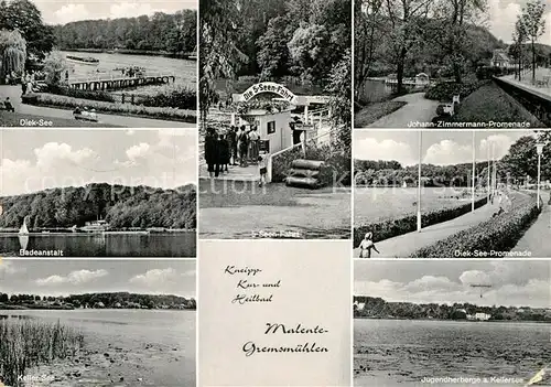 AK / Ansichtskarte Malente Gremsmuehlen Diek See Johann Zimmermann Promenade Keller See Jugendherberge Kat. Malente