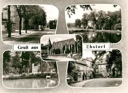 AK / Ansichtskarte Ebstorf Platz Kirche Park Weiher  Kat. Ebstorf