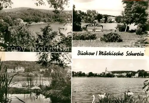 AK / Ansichtskarte Buckow Maerkische Schweiz See Panorama Park Schwanenteich Kat. Buckow Maerkische Schweiz