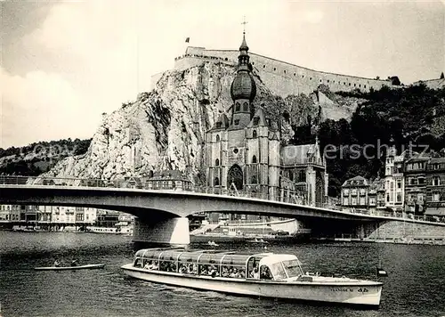 AK / Ansichtskarte Dinant Wallonie Pont sur la Meuse Bateau Citadelle et Collegiale Notre Dame Kat. Dinant