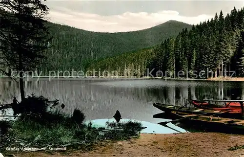 AK / Ansichtskarte Arbersee Partie am See Boote Kat. Bayerisch Eisenstein