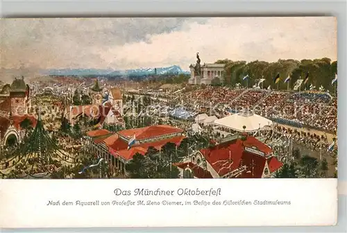 AK / Ansichtskarte Diemer Zeno Litho Oktoberfest Muenchen  Kat. Kuenstlerkarte