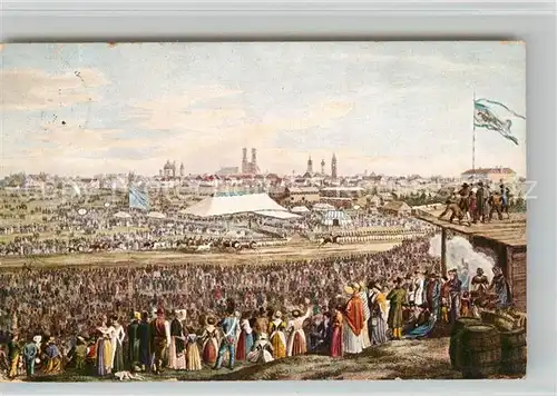 AK / Ansichtskarte Oktoberfest Muenchen Jubilaeum 1821 Heinrich Adam  Kat. Feiern und Feste