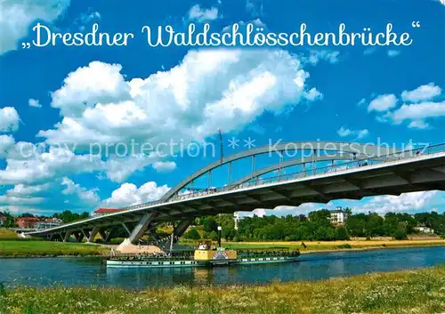 AK / Ansichtskarte Dresden Dresdner Waldschloesschenbruecke Kat. Dresden Elbe