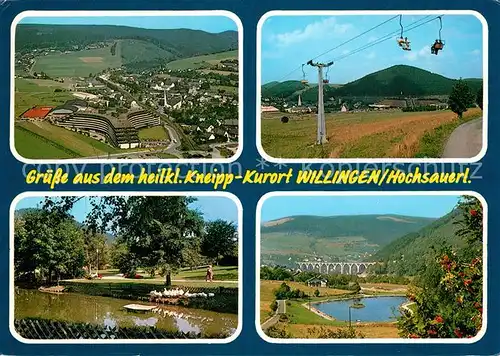 AK / Ansichtskarte Willingen Sauerland Fliegeraufnahme Sessellift Park Viadukt Kat. Willingen (Upland)