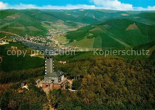 AK / Ansichtskarte Lennestadt Fliegeraufnahme mit Aussichtsturm Hohe Bracht Kat. Lennestadt