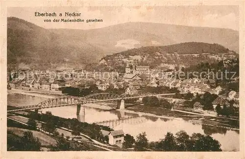 AK / Ansichtskarte Eberbach Neckar Panorama Blick von Marienhoehe Kat. Eberbach