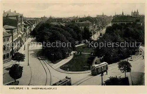 AK / Ansichtskarte Strassenbahn Karlsruhe Kaiser Wilhelmsplatz  Kat. Strassenbahn