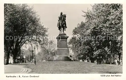 AK / Ansichtskarte Foto Kellner Rolf Nr. 10220 Karlsruhe Kaiser Denkmal  Kat. Fotografie