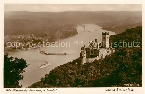 AK / Ansichtskarte Foto Kratz Nr. 9 Schloss Stolzenfels Koeln Duesseldorfer Rheindampfschiffahrt  Kat. Fotografie