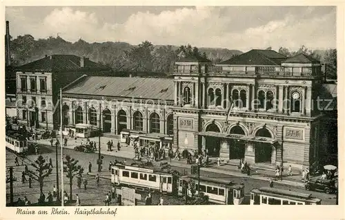 AK / Ansichtskarte Strassenbahn Mainz Hauptbahnhof  Kat. Strassenbahn