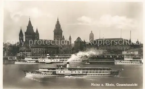 AK / Ansichtskarte Dampfer Seitenrad Hindenburg Mainz Gesamtansicht  Kat. Schiffe