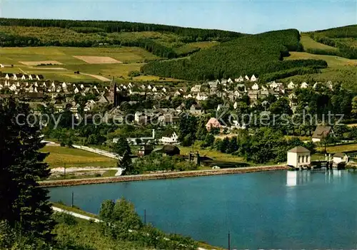 AK / Ansichtskarte Olsberg Sauerland Fliegeraufnahme Partie am Wasser Kat. Olsberg