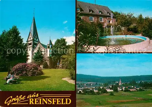 AK / Ansichtskarte Reinsfeld Hunsrueck Kirche Fliegeraufnahme Brunnen Kat. Reinsfeld