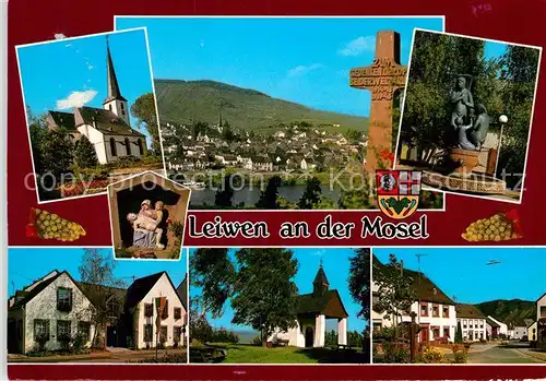 AK / Ansichtskarte Leiwen Mosel Kirche Ortsansicht Brunnen Kapelle