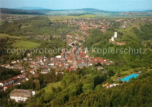 AK / Ansichtskarte Stromberg Hunsrueck Fliegeraufnahme mit Hoehenfreibad Kat. Stromberg