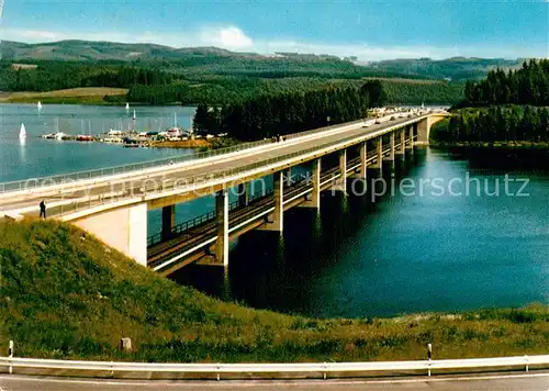 AK / Ansichtskarte Biggesee Listertalbruecke und Bootshafen Kat. Olsberg