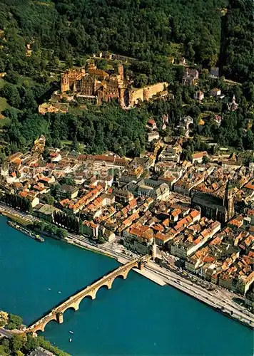 AK / Ansichtskarte Heidelberg Neckar Fliegeraufnahme Schloss Altstadt Kat. Heidelberg