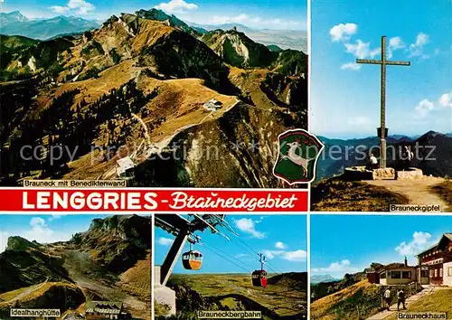 AK / Ansichtskarte Lenggries Brauneck Benediktenwand Brauneckgipfel Brauneckhaus Bergbahn Kat. Lenggries